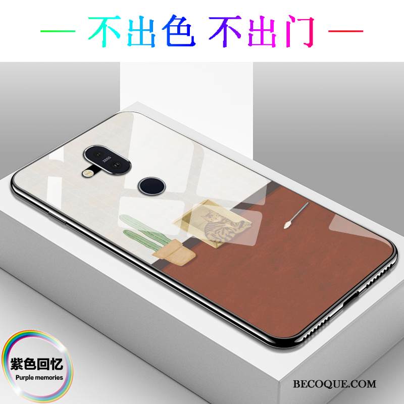 Kuori Nokia 8.1 Laukut Puhelimen Kuoret Persoonallisuus, Kotelo Nokia 8.1 Suojaus Lasi Sininen