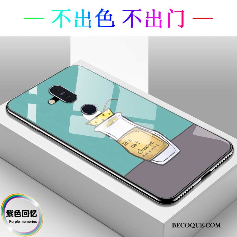 Kuori Nokia 8.1 Laukut Puhelimen Kuoret Persoonallisuus, Kotelo Nokia 8.1 Suojaus Lasi Sininen