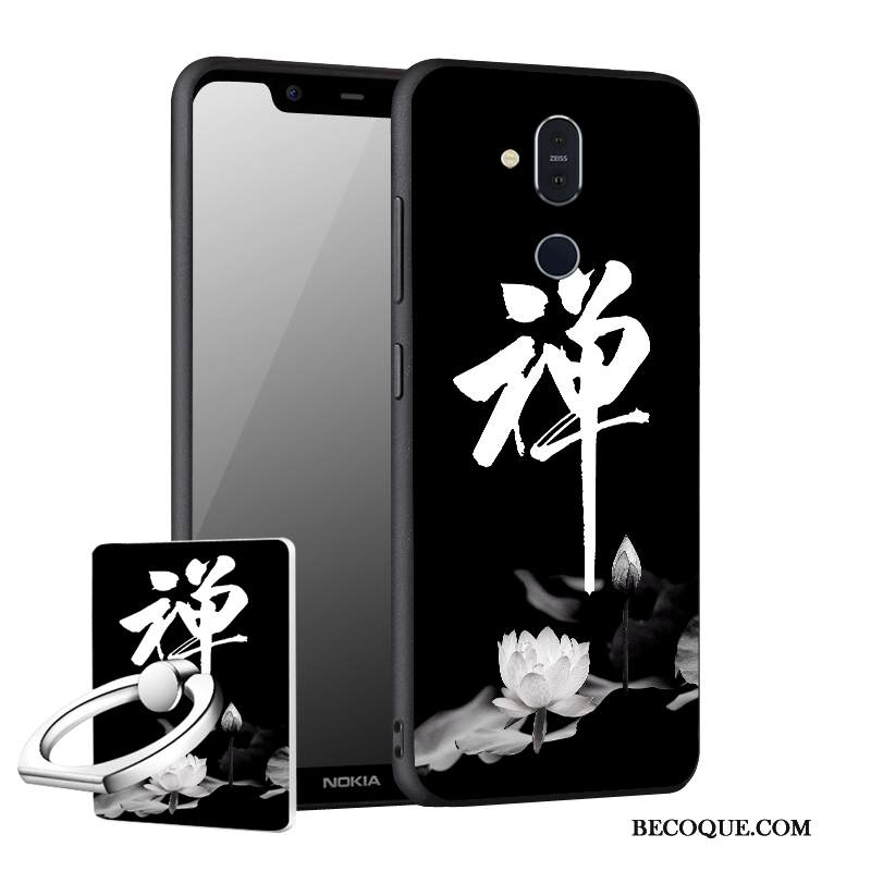 Kuori Nokia 8.1 Pehmeä Neste Punainen Puhelimen Kuoret, Kotelo Nokia 8.1 Tuki Uusi Pesty Suede