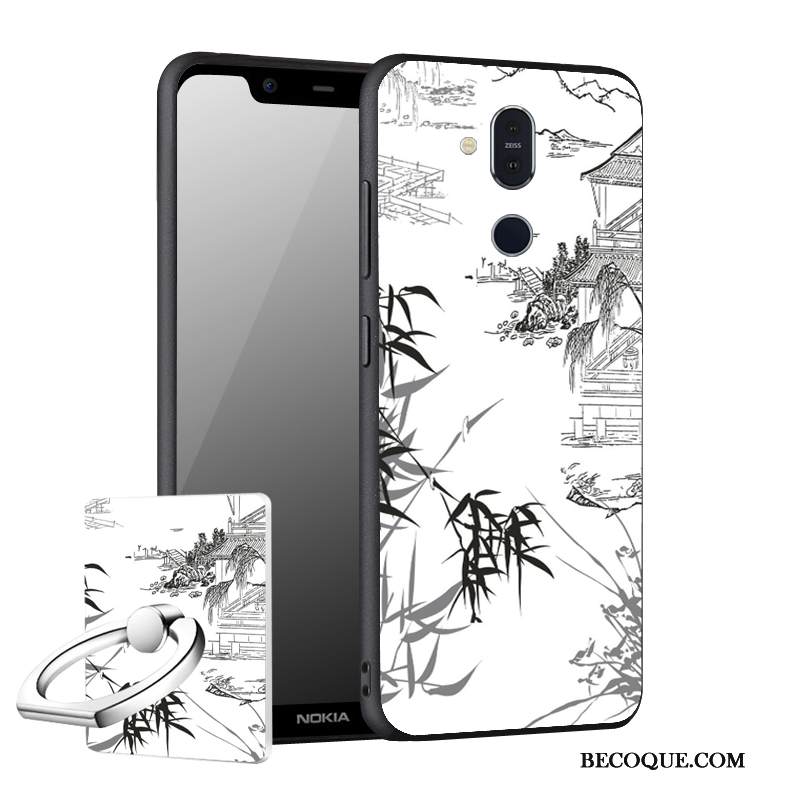 Kuori Nokia 8.1 Pehmeä Neste Punainen Puhelimen Kuoret, Kotelo Nokia 8.1 Tuki Uusi Pesty Suede