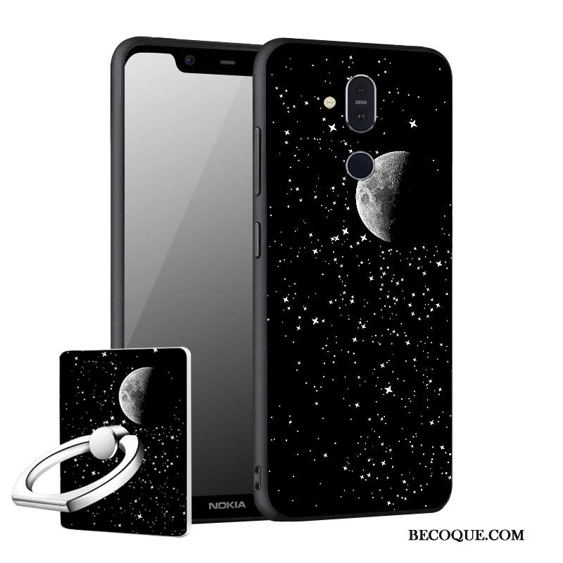 Kuori Nokia 8.1 Pehmeä Neste Punainen Puhelimen Kuoret, Kotelo Nokia 8.1 Tuki Uusi Pesty Suede