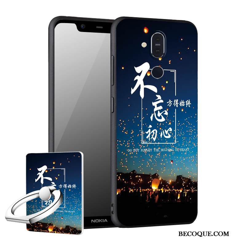 Kuori Nokia 8.1 Pehmeä Neste Punainen Puhelimen Kuoret, Kotelo Nokia 8.1 Tuki Uusi Pesty Suede