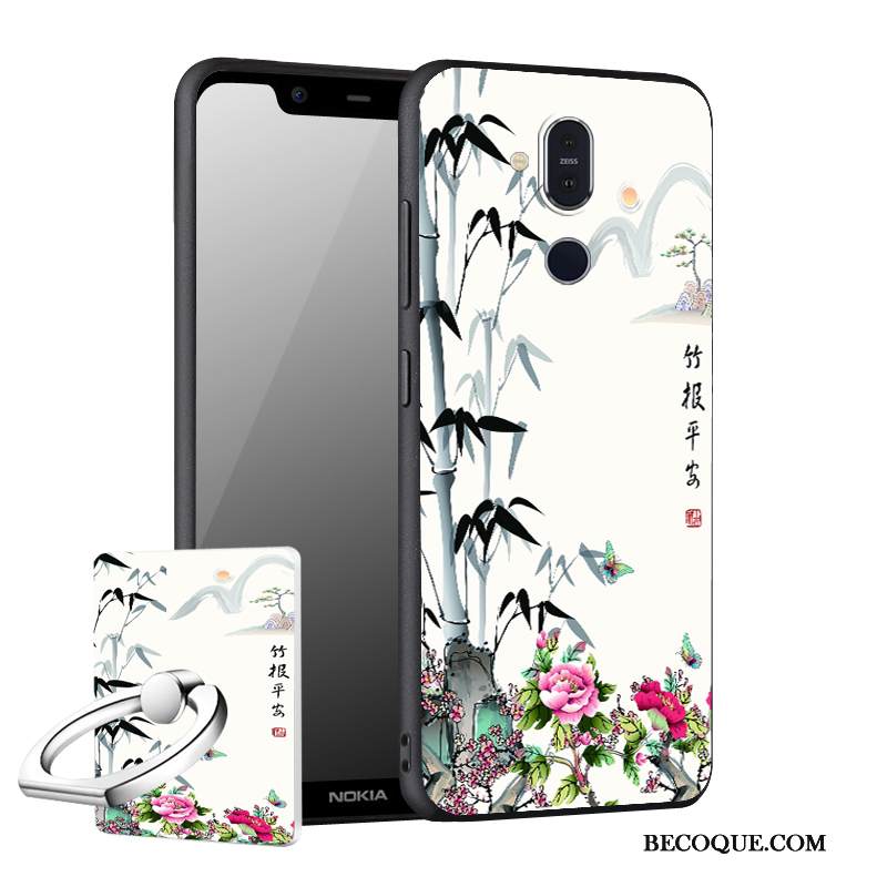 Kuori Nokia 8.1 Pehmeä Neste Punainen Puhelimen Kuoret, Kotelo Nokia 8.1 Tuki Uusi Pesty Suede