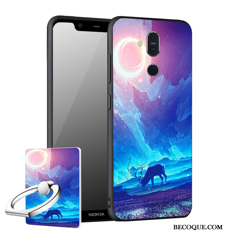 Kuori Nokia 8.1 Pehmeä Neste Punainen Puhelimen Kuoret, Kotelo Nokia 8.1 Tuki Uusi Pesty Suede