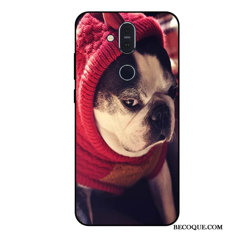 Kuori Nokia 8.1 Silikoni Harmaa Muokata, Kotelo Nokia 8.1 Sarjakuva Murtumaton Puhelimen Kuoret