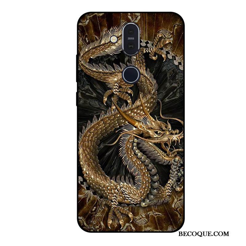 Kuori Nokia 8.1 Silikoni Harmaa Muokata, Kotelo Nokia 8.1 Sarjakuva Murtumaton Puhelimen Kuoret