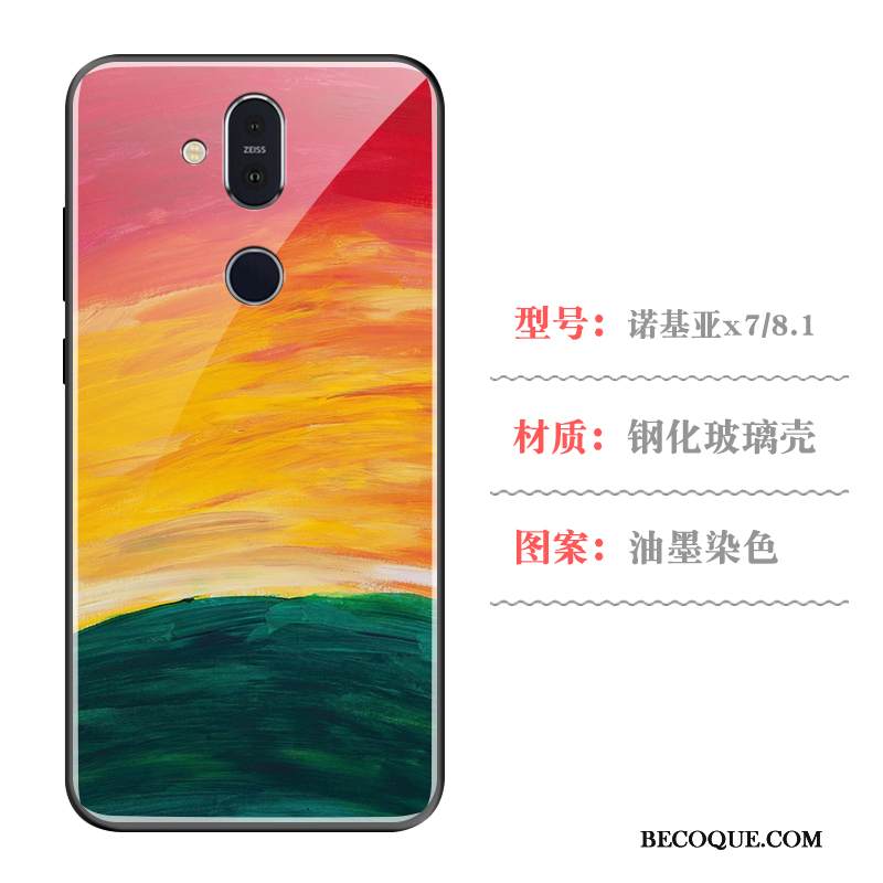 Kuori Nokia 8.1 Suojaus Vihreä Murtumaton, Kotelo Nokia 8.1 Yksinkertainen Lasi