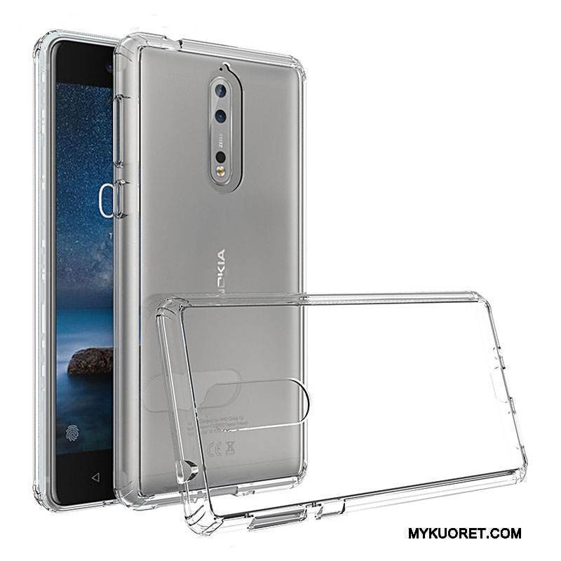 Kuori Nokia 8 Luova Puhelimen Kuoret Musta, Kotelo Nokia 8 Suojaus Läpinäkyvä Kehys
