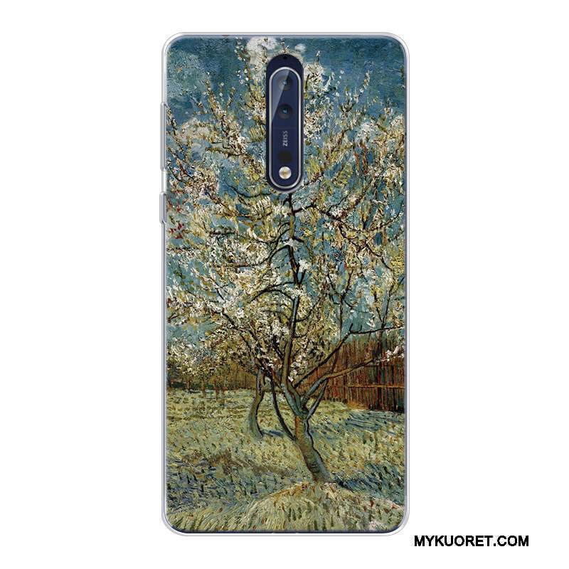 Kuori Nokia 8 Monivärinen Korkea Tähtitaivas, Kotelo Nokia 8 Laukut Puhelimen Kuoret Öljyvärimaalaus