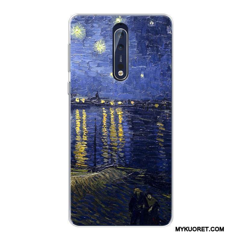 Kuori Nokia 8 Monivärinen Korkea Tähtitaivas, Kotelo Nokia 8 Laukut Puhelimen Kuoret Öljyvärimaalaus