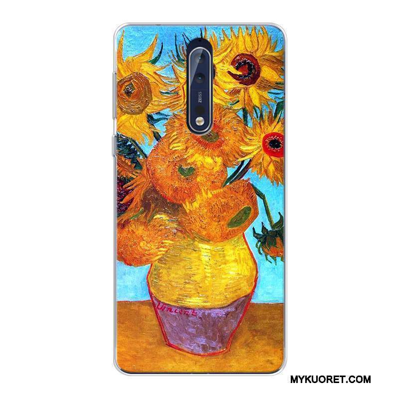 Kuori Nokia 8 Monivärinen Korkea Tähtitaivas, Kotelo Nokia 8 Laukut Puhelimen Kuoret Öljyvärimaalaus