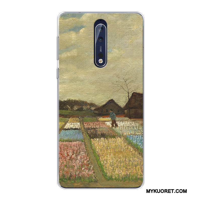 Kuori Nokia 8 Monivärinen Korkea Tähtitaivas, Kotelo Nokia 8 Laukut Puhelimen Kuoret Öljyvärimaalaus