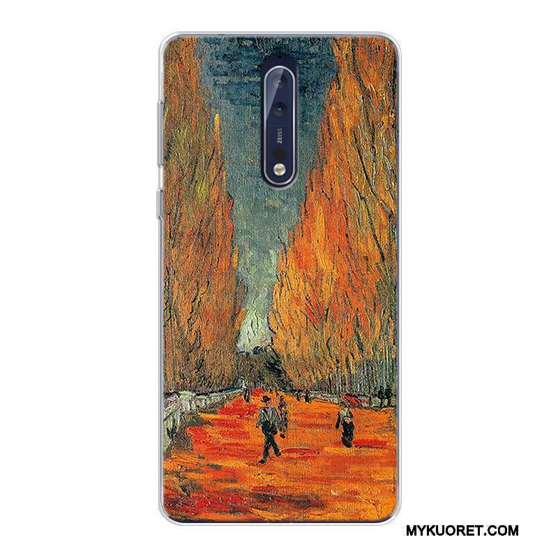 Kuori Nokia 8 Monivärinen Korkea Tähtitaivas, Kotelo Nokia 8 Laukut Puhelimen Kuoret Öljyvärimaalaus