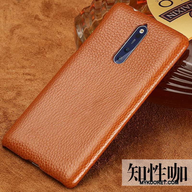 Kuori Nokia 8 Nahka Ultra Muokata, Kotelo Nokia 8 Musta Tide-brändi