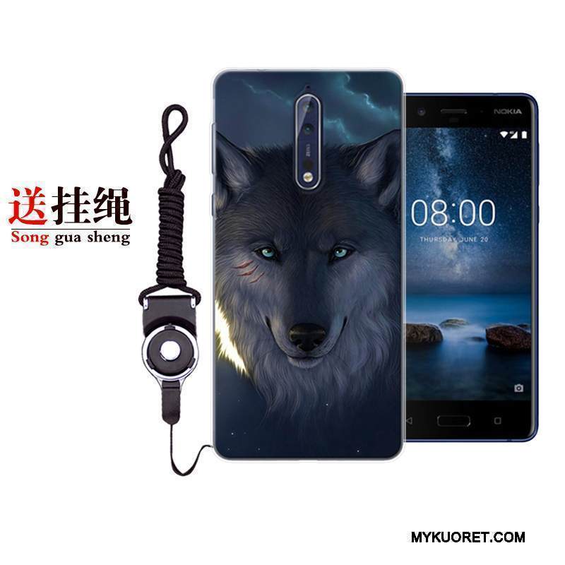 Kuori Nokia 8 Silikoni Puhelimen Kuoret Persoonallisuus, Kotelo Nokia 8 Suojaus Punainen Harmaa