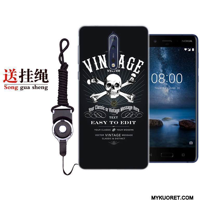 Kuori Nokia 8 Silikoni Puhelimen Kuoret Persoonallisuus, Kotelo Nokia 8 Suojaus Punainen Harmaa