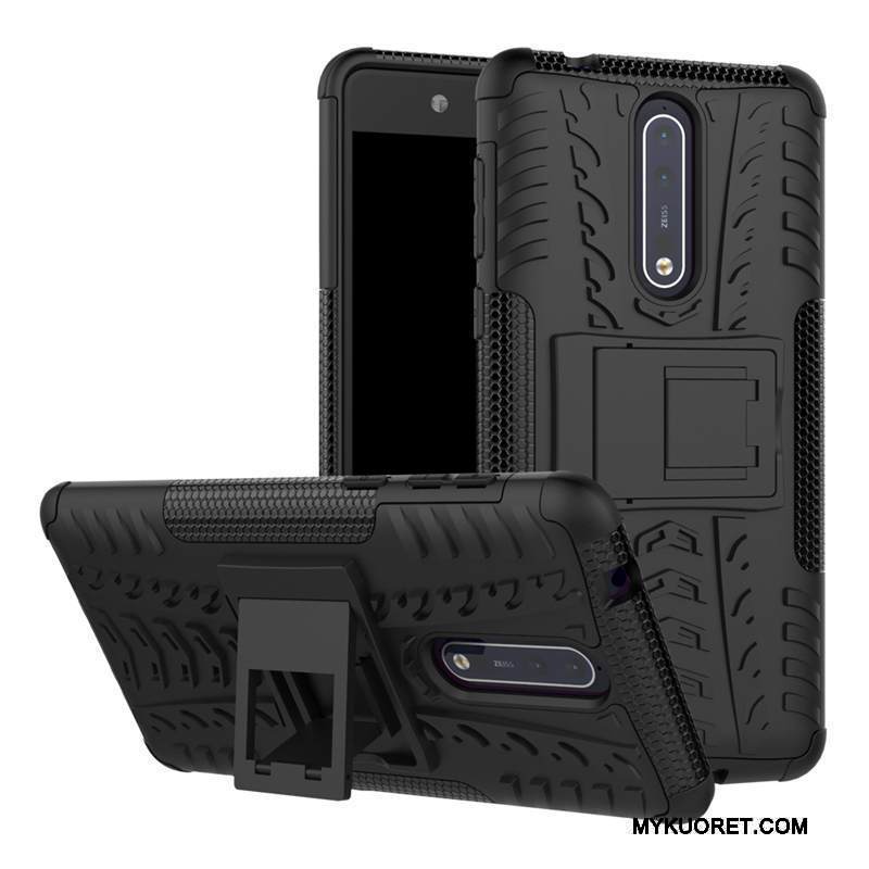 Kuori Nokia 8 Suojaus Kolme Puolustusta Kova, Kotelo Nokia 8 Luova Puhelimen Kuoret Oranssi