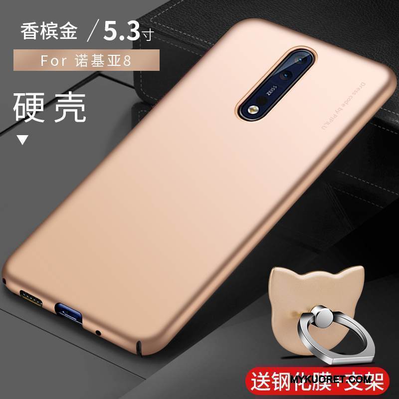 Kuori Nokia 8 Suojaus Kova Musta, Kotelo Nokia 8 Puhelimen Kuoret Pesty Suede