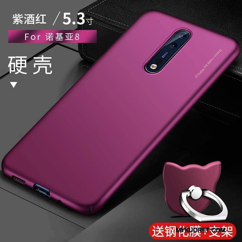 Kuori Nokia 8 Suojaus Kova Musta, Kotelo Nokia 8 Puhelimen Kuoret Pesty Suede