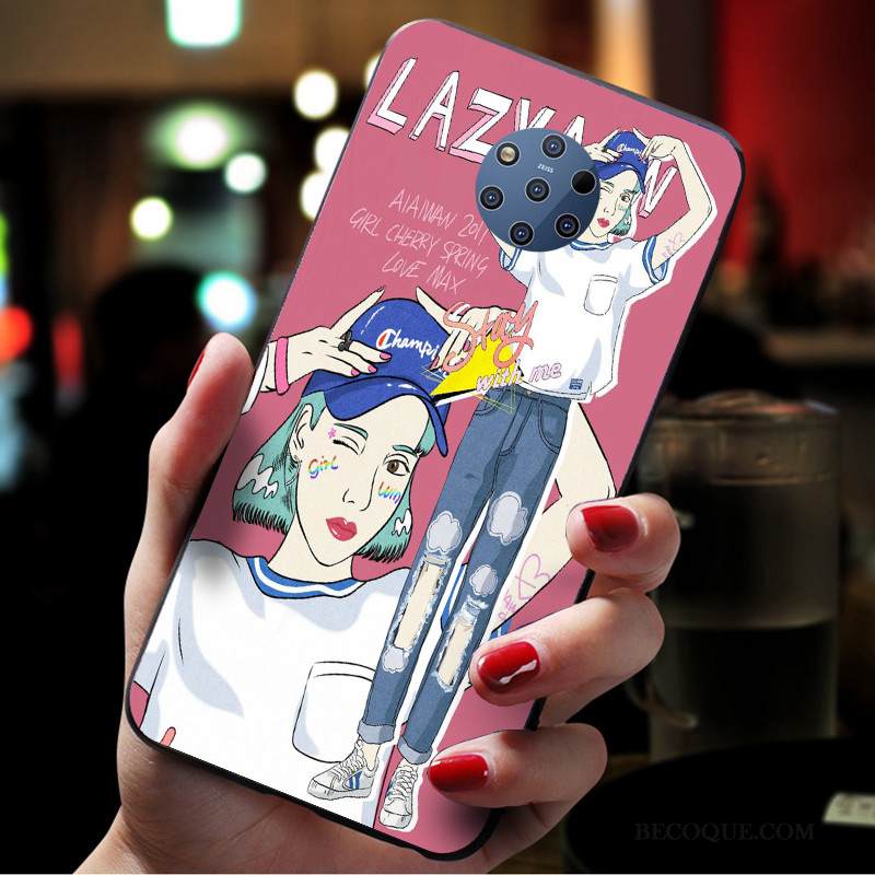 Kuori Nokia 9 Pureview Laukut Puhelimen Kuoret Pesty Suede, Kotelo Nokia 9 Pureview Suojaus Abstrakti Sininen