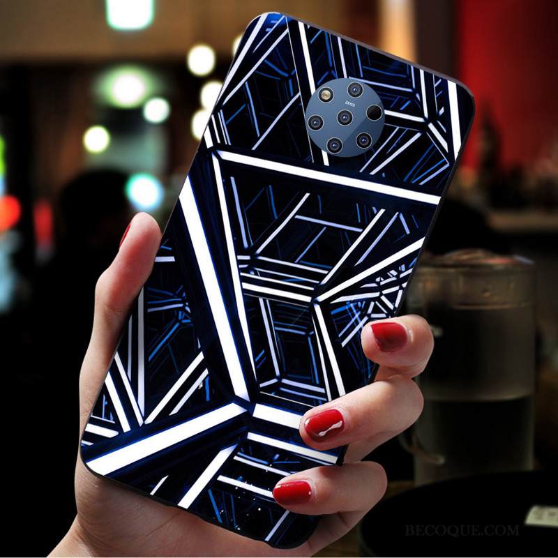 Kuori Nokia 9 Pureview Laukut Puhelimen Kuoret Pesty Suede, Kotelo Nokia 9 Pureview Suojaus Abstrakti Sininen