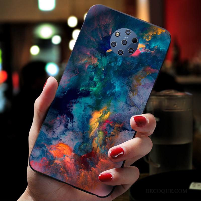 Kuori Nokia 9 Pureview Laukut Puhelimen Kuoret Pesty Suede, Kotelo Nokia 9 Pureview Suojaus Abstrakti Sininen