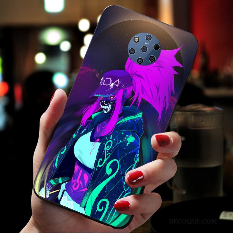 Kuori Nokia 9 Pureview Laukut Puhelimen Kuoret Pesty Suede, Kotelo Nokia 9 Pureview Suojaus Abstrakti Sininen