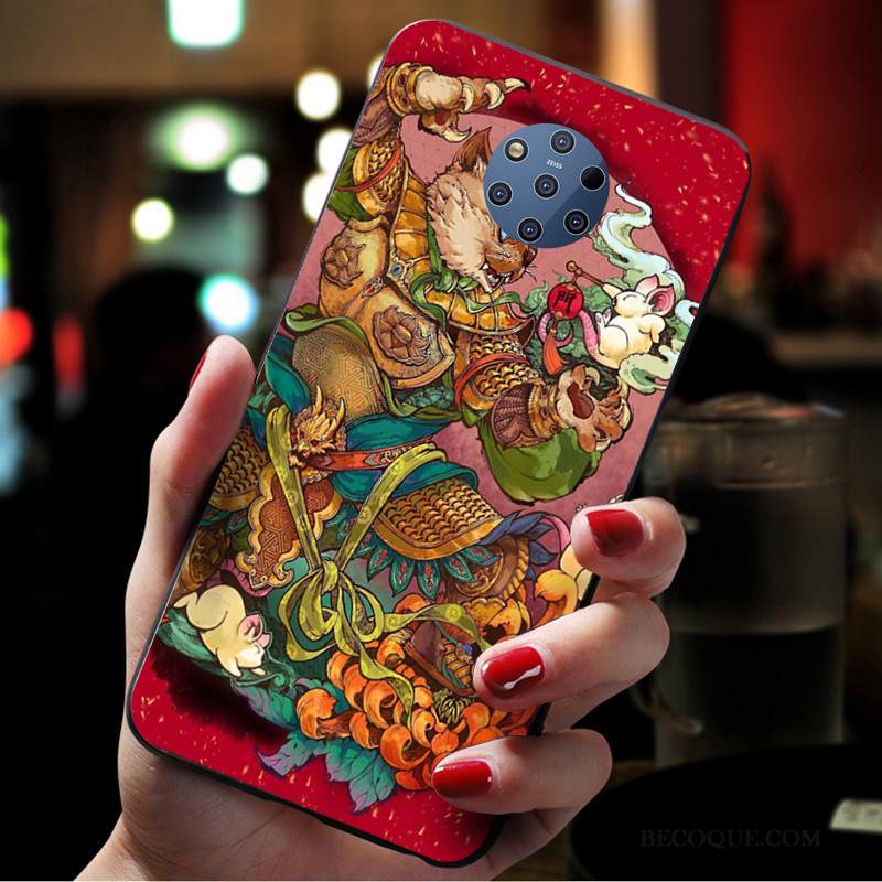 Kuori Nokia 9 Pureview Laukut Puhelimen Kuoret Pesty Suede, Kotelo Nokia 9 Pureview Suojaus Abstrakti Sininen