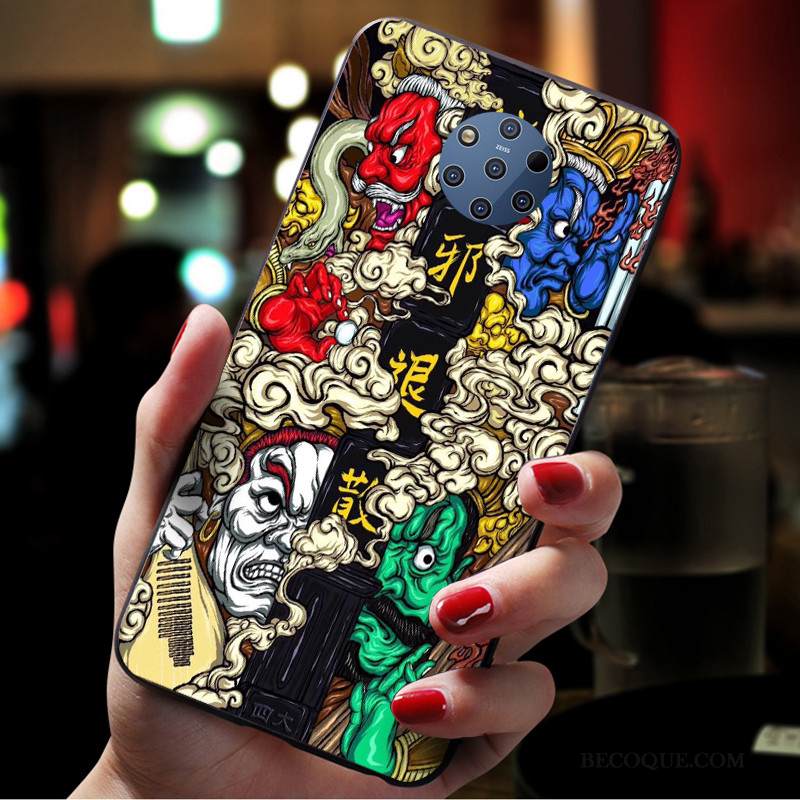 Kuori Nokia 9 Pureview Laukut Puhelimen Kuoret Pesty Suede, Kotelo Nokia 9 Pureview Suojaus Abstrakti Sininen