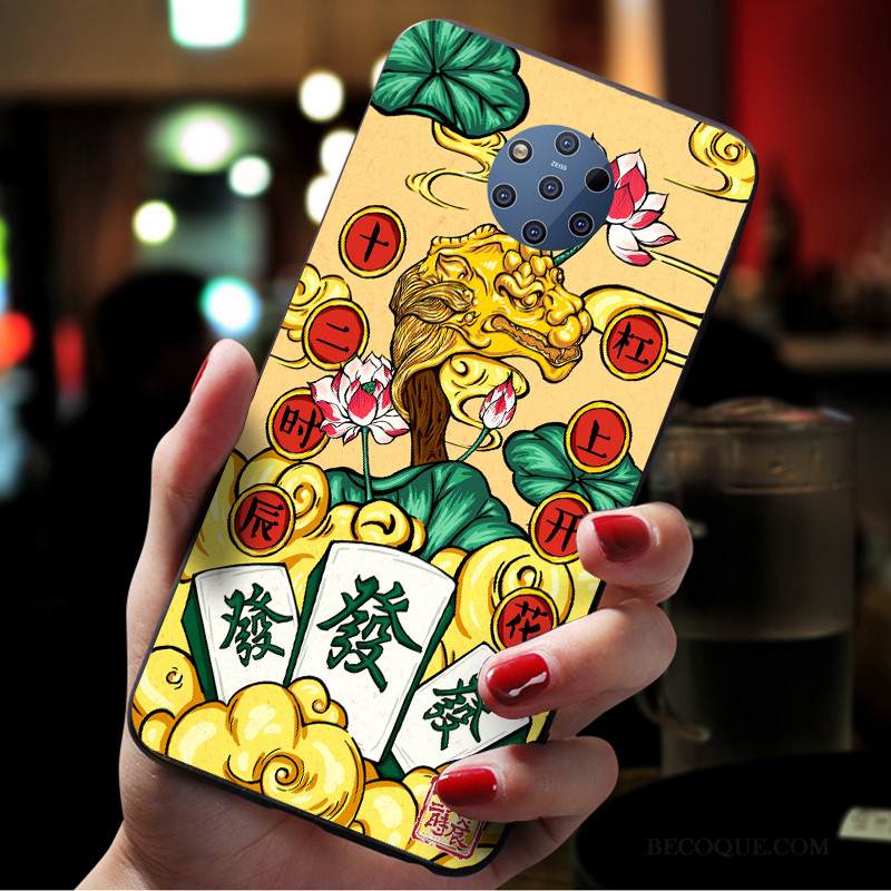 Kuori Nokia 9 Pureview Laukut Puhelimen Kuoret Pesty Suede, Kotelo Nokia 9 Pureview Suojaus Abstrakti Sininen