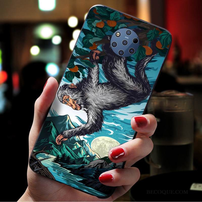 Kuori Nokia 9 Pureview Laukut Puhelimen Kuoret Pesty Suede, Kotelo Nokia 9 Pureview Suojaus Abstrakti Sininen