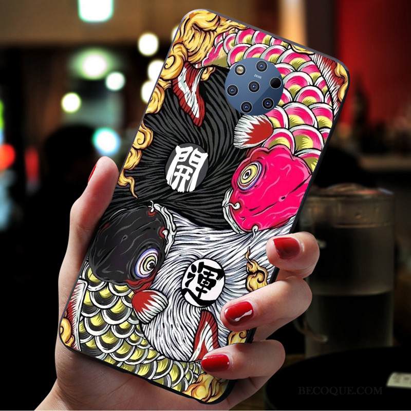 Kuori Nokia 9 Pureview Laukut Puhelimen Kuoret Pesty Suede, Kotelo Nokia 9 Pureview Suojaus Abstrakti Sininen