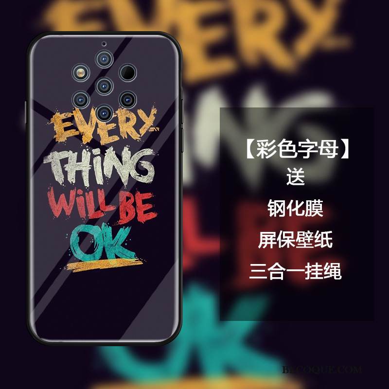 Kuori Nokia 9 Pureview Laukut Vihreä Puhelimen Kuoret, Kotelo Nokia 9 Pureview Suojaus Lasi Kirjain