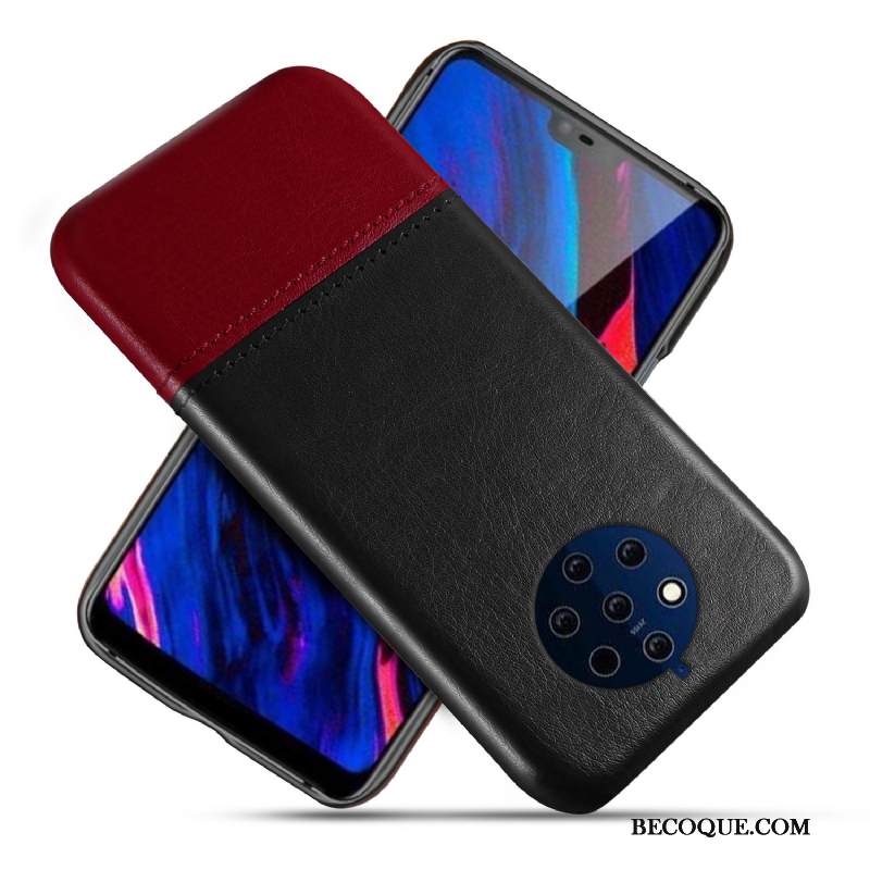 Kuori Nokia 9 Pureview Nahka Musta Uusi, Kotelo Nokia 9 Pureview Suojaus Murtumaton Pu