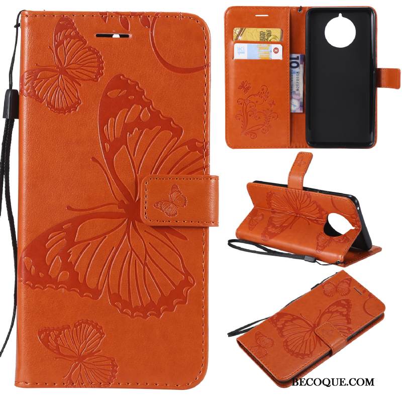 Kuori Nokia 9 Pureview Nahka Perhonen Kukka, Kotelo Nokia 9 Pureview Kuoret Puhelimen Kuoret Kukkakuvio