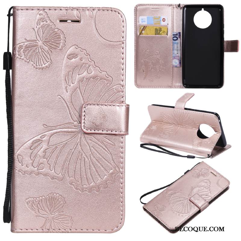 Kuori Nokia 9 Pureview Nahka Perhonen Kukka, Kotelo Nokia 9 Pureview Kuoret Puhelimen Kuoret Kukkakuvio