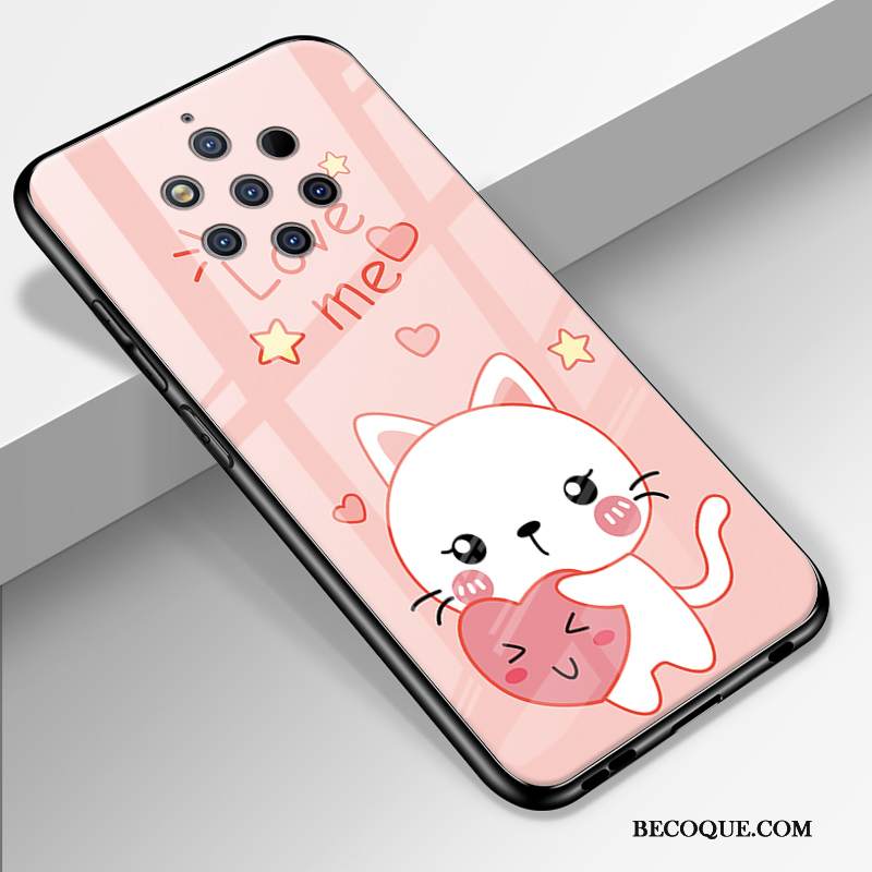 Kuori Nokia 9 Pureview Silikoni Persoonallisuus Pu, Kotelo Nokia 9 Pureview Laukut Peili Karkaisu