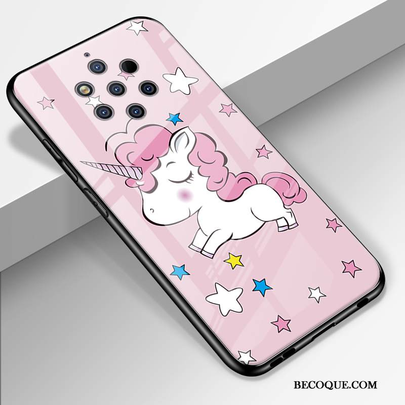 Kuori Nokia 9 Pureview Silikoni Persoonallisuus Pu, Kotelo Nokia 9 Pureview Laukut Peili Karkaisu