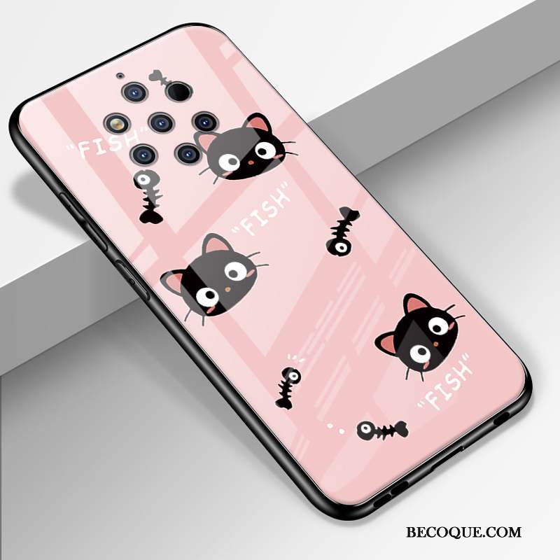 Kuori Nokia 9 Pureview Silikoni Persoonallisuus Pu, Kotelo Nokia 9 Pureview Laukut Peili Karkaisu