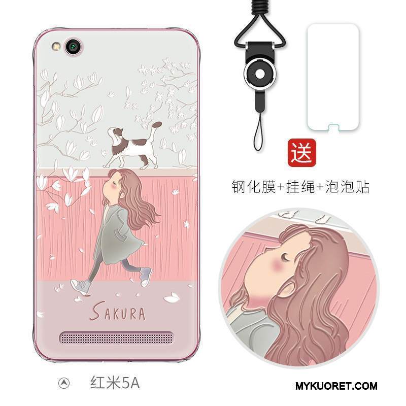 Kuori Redmi 5a Sarjakuva Ihana Murtumaton, Kotelo Redmi 5a Kohokuviointi Puhelimen Kuoret Punainen