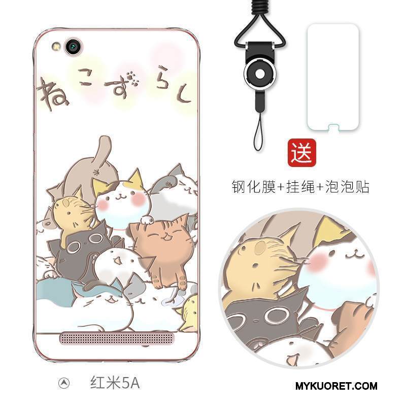 Kuori Redmi 5a Sarjakuva Ihana Murtumaton, Kotelo Redmi 5a Kohokuviointi Puhelimen Kuoret Punainen