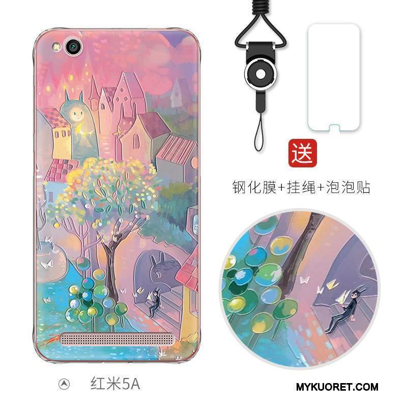 Kuori Redmi 5a Sarjakuva Ihana Murtumaton, Kotelo Redmi 5a Kohokuviointi Puhelimen Kuoret Punainen