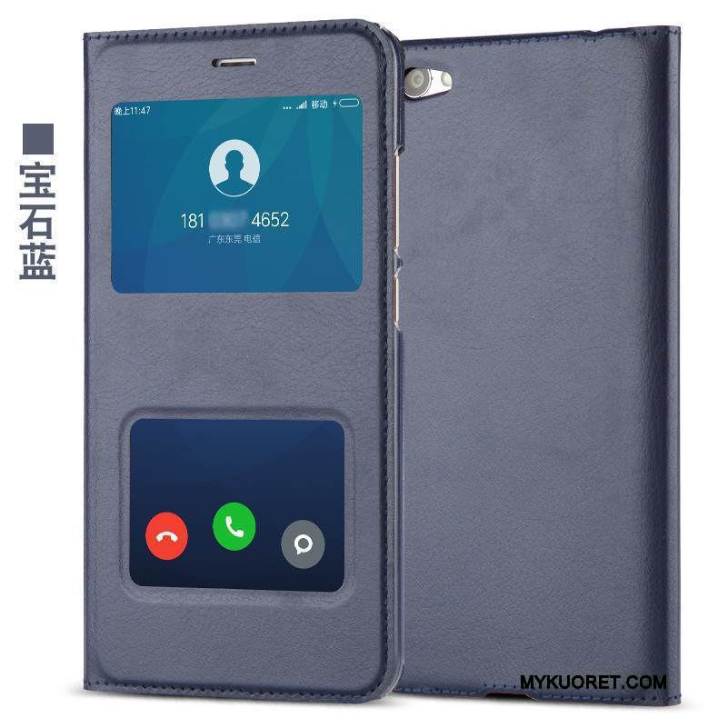 Kuori Redmi 5a Suojaus Pieni Puhelimen Kuoret, Kotelo Redmi 5a Nahka Punainen Jauhe