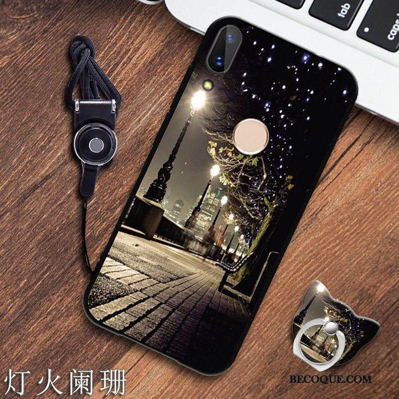 Kuori Redmi 7 Pehmeä Neste Musta Ripustettavat Koristeet, Kotelo Redmi 7 Tuki Punainen Puhelimen Kuoret