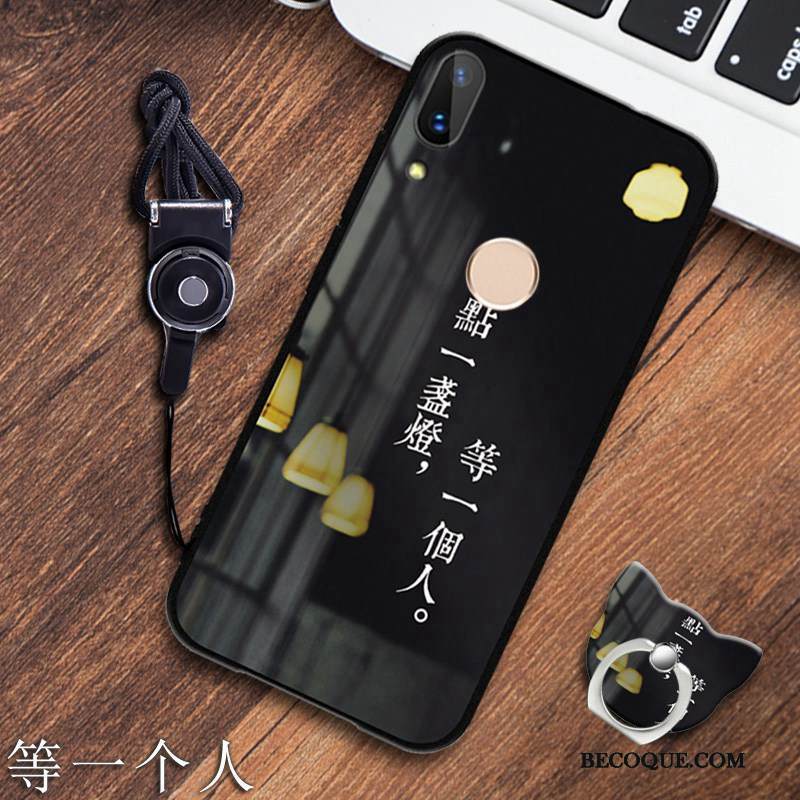 Kuori Redmi 7 Pehmeä Neste Musta Ripustettavat Koristeet, Kotelo Redmi 7 Tuki Punainen Puhelimen Kuoret