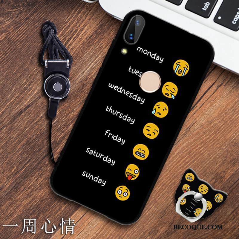 Kuori Redmi 7 Pehmeä Neste Musta Ripustettavat Koristeet, Kotelo Redmi 7 Tuki Punainen Puhelimen Kuoret