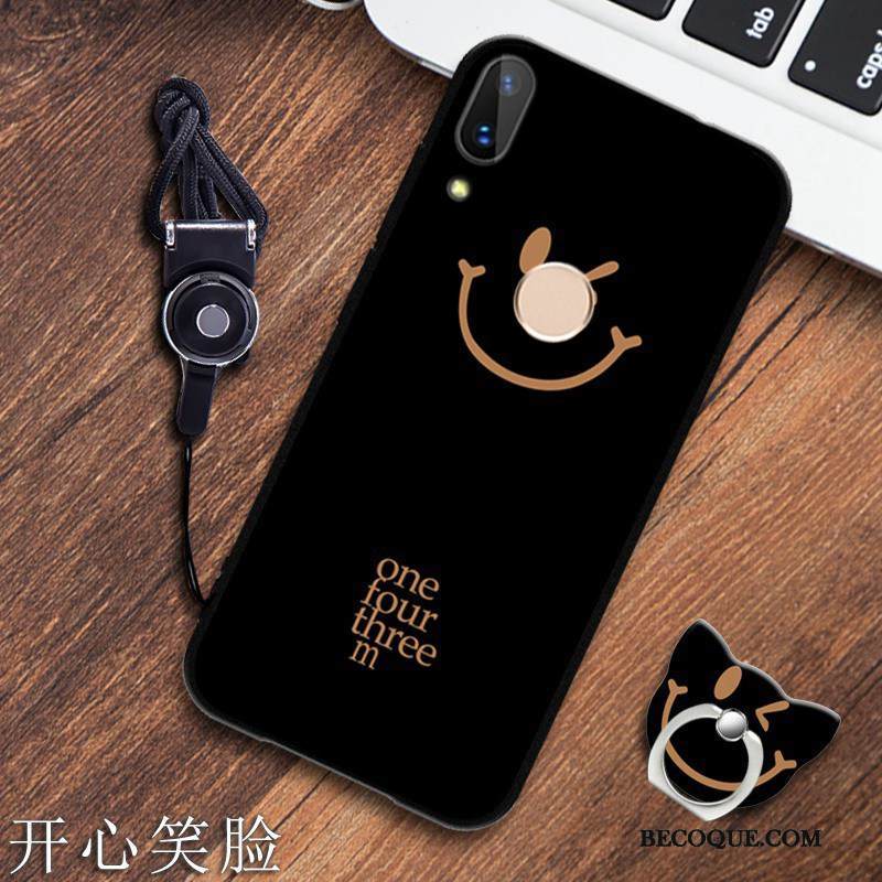 Kuori Redmi 7 Pehmeä Neste Musta Ripustettavat Koristeet, Kotelo Redmi 7 Tuki Punainen Puhelimen Kuoret