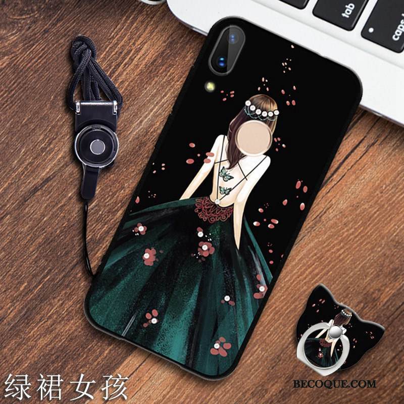 Kuori Redmi 7 Pehmeä Neste Musta Ripustettavat Koristeet, Kotelo Redmi 7 Tuki Punainen Puhelimen Kuoret