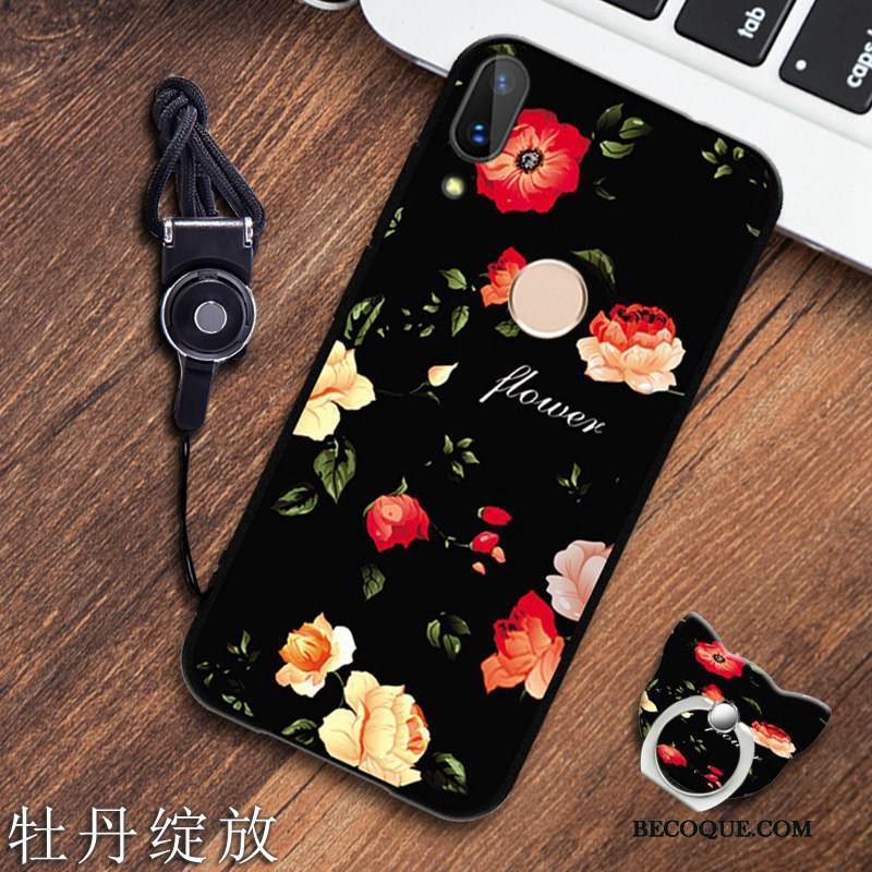 Kuori Redmi 7 Pehmeä Neste Musta Ripustettavat Koristeet, Kotelo Redmi 7 Tuki Punainen Puhelimen Kuoret