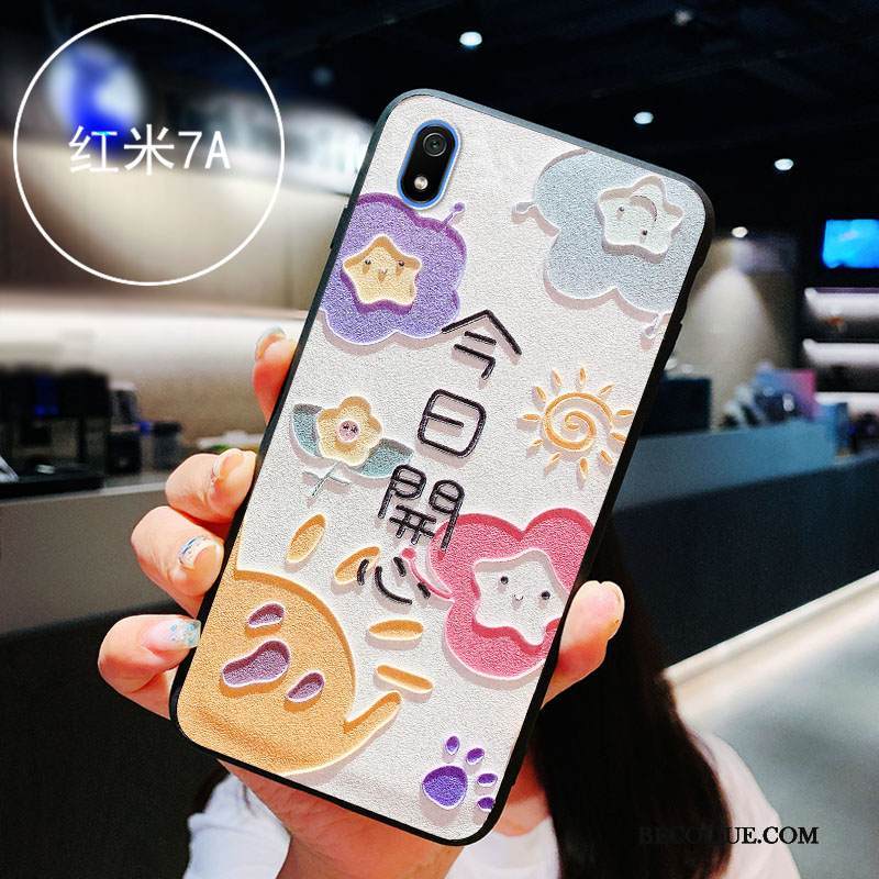 Kuori Redmi 7a Kohokuviointi Murtumaton Puhelimen Kuoret, Kotelo Redmi 7a Silkki Kukkakuvio Ihana